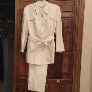 White Vestimenta pant suit.